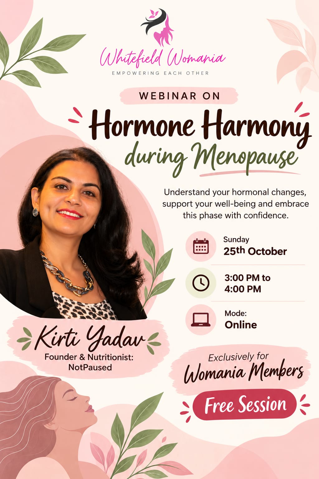 Hormone Harmony during Menopause — event poster